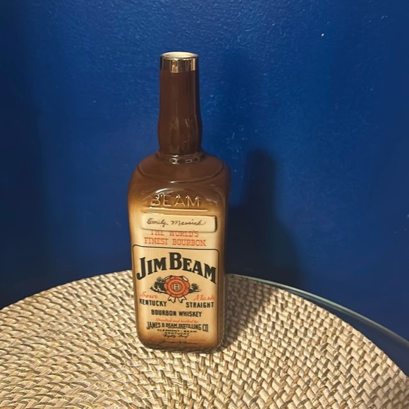 Vintage 1977 Ceramic Collectible Jim Beam Bourbon Bottle 9.5” - Picture 1 of 7